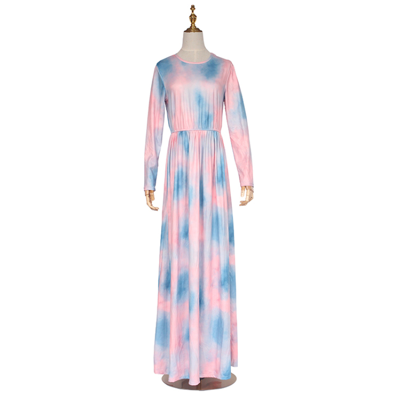 High quality plus size maxi tie dye ladies beach dress women casual women dress