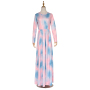 High quality plus size maxi tie dye ladies beach dress women casual women dress