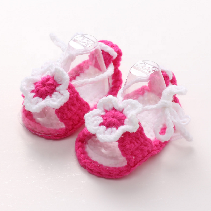 wholesale soft cheap newborn handmade baby crochet wool shoes