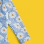 2021 new one piece blue long sleeve swimsuit floral swimwear