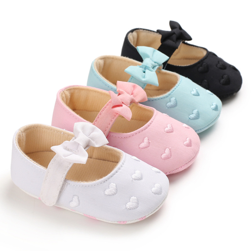 Hot Sale Boutique Cheap Flower Girls Pink Gold White Wedding Flat Shoes for Baby and Kids