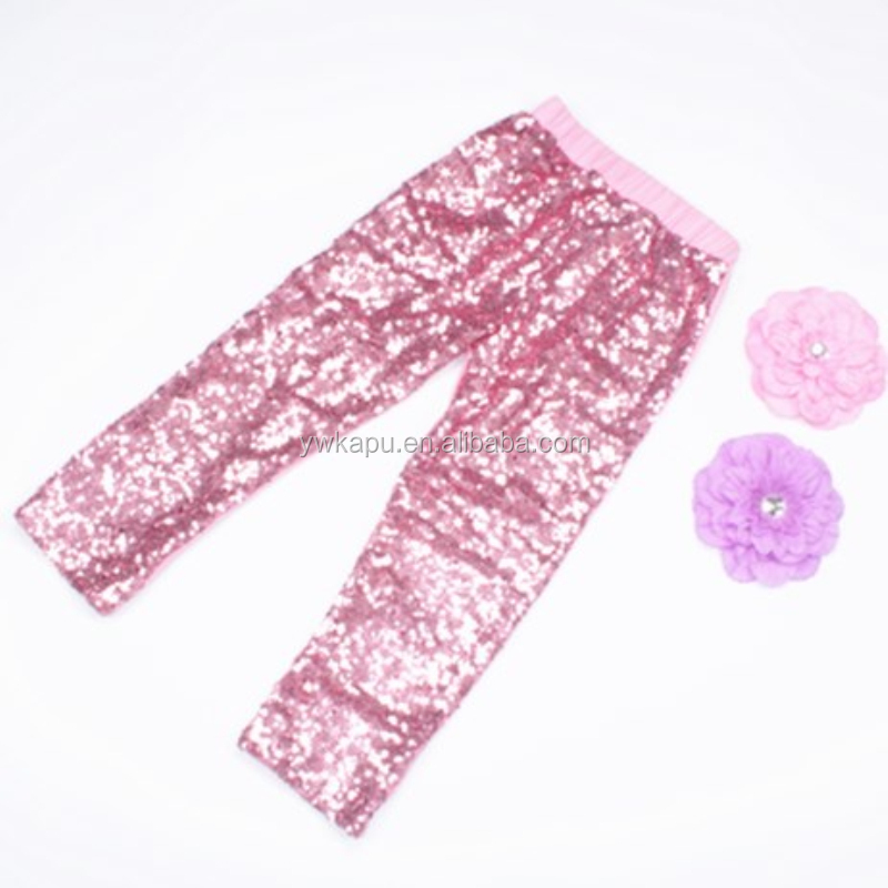 New Design Children Girl Pants White Sequin Leggings For Kids