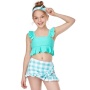 Top selling fashion ruffle print kids designer two piece swimsuit custom girls