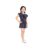 China Manufacturer Baby Clothes Pink Ruffles Baby Girls Strap Romper