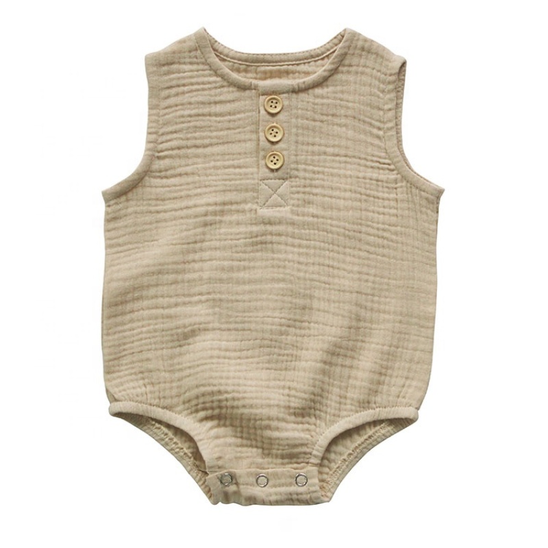 New arrival baby double layers gauzed sheer baby clothes romper