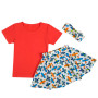 Baby Girls Clothes Set Short Sleeve Top Leopard Skirts Outfit Set With Headband