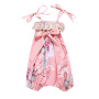 Wholesale Western Backless Sling Cotton Clothes Pretty Gallus shivering Ruffles Dresses Jumper for Baby Girls