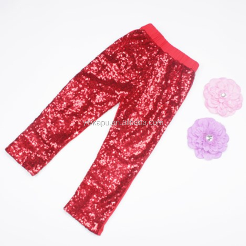 New Design Children Girl Pants White Sequin Leggings For Kids