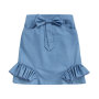 KAPU Mini school  Bow Short Dress Girl Pleated Elastic Waist Denim Skirts  With Pockets