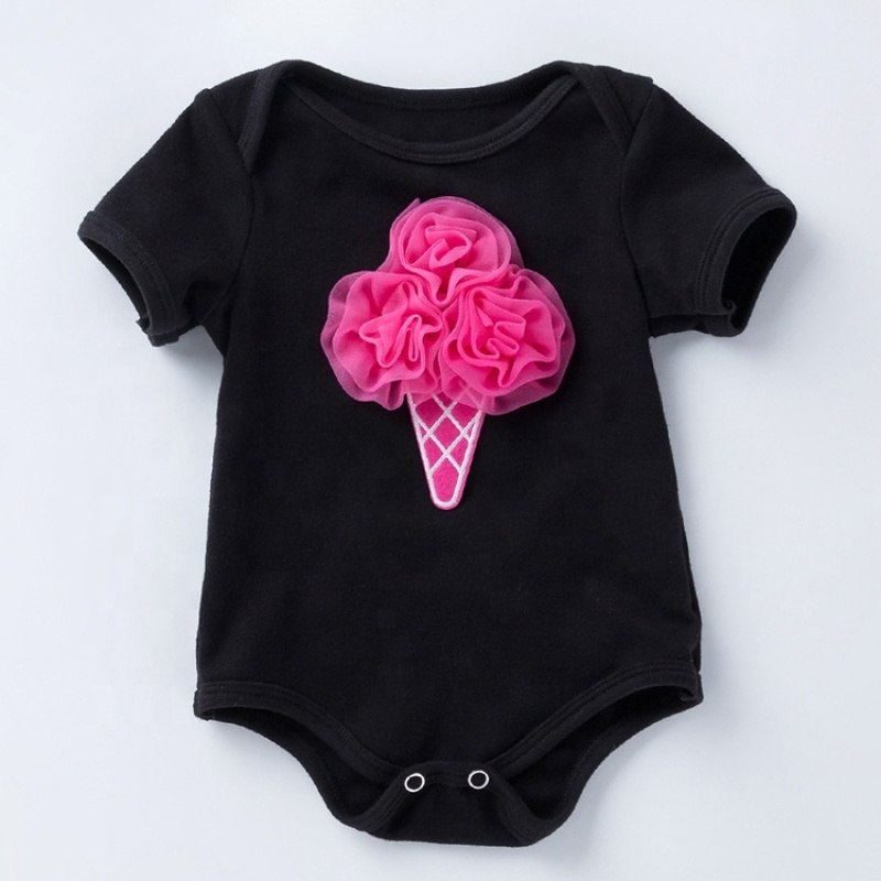 Factory Sale Cotton Toddler Baby Birthday Romper
