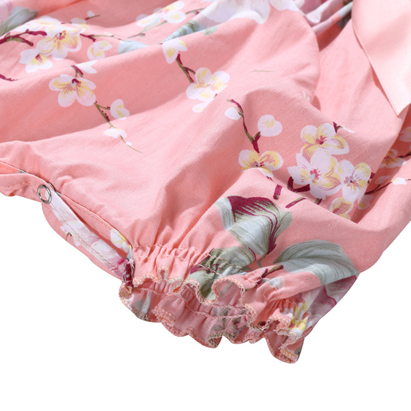 Wholesale Western Backless Sling Cotton Clothes Pretty Gallus shivering Ruffles Dresses Jumper for Baby Girls