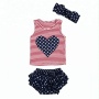 2018 Newest design patriotic high quality sleeveless top and ruffle bloomers 4th of July baby girl outfit