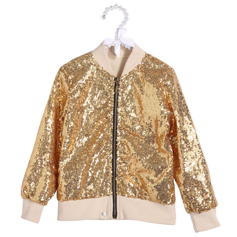 2019 OEM wholesale custom fashion design girl outwear sequin jacket