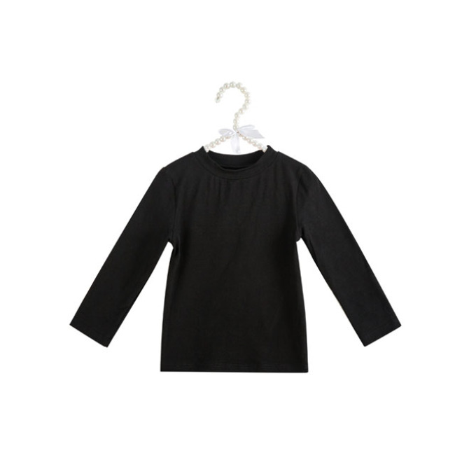 Baby girl boutique clothes oem long sleeve shirt solid color kids clothes