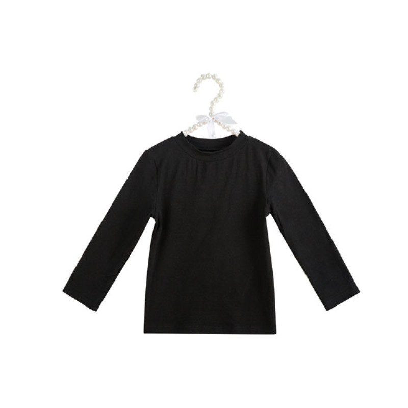 Baby girl boutique clothes oem long sleeve shirt solid color kids clothes