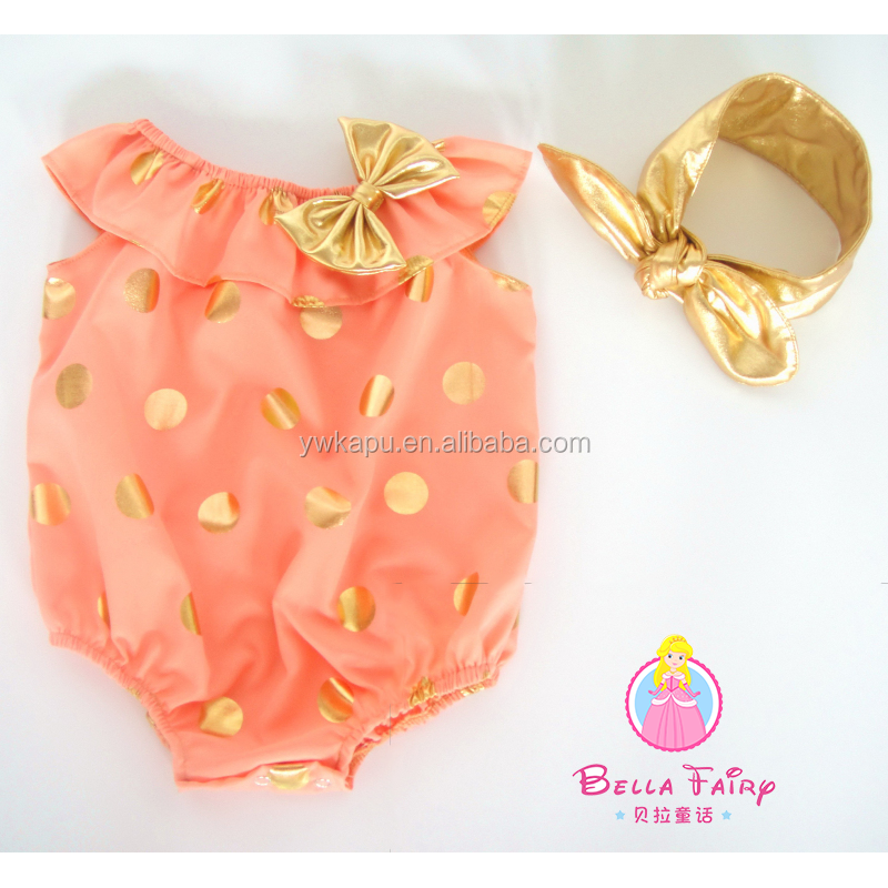 wholesale baby girls seaside bella cotton romper, with snaps closure on bottom