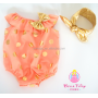 wholesale baby girls seaside bella cotton romper, with snaps closure on bottom