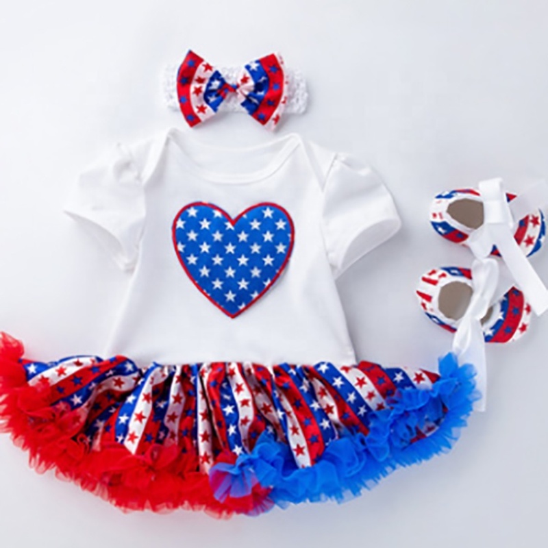 new fashion 4th of July baby girl tutus clothing set