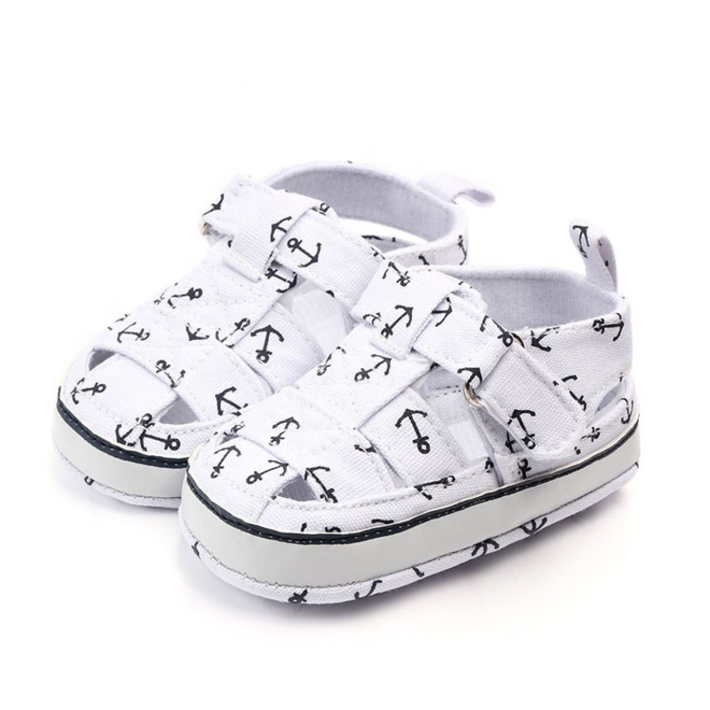 Hot saling baby shoes cotton hollow out buckle strap toddler boy sandals
