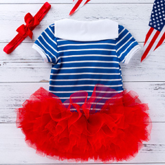 2021 Infant 4th of July baby outfit tutu bloomer set