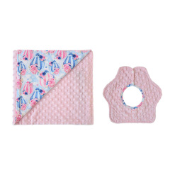 New trend new born safety skin friendly cotton flower blanket gift baby present set