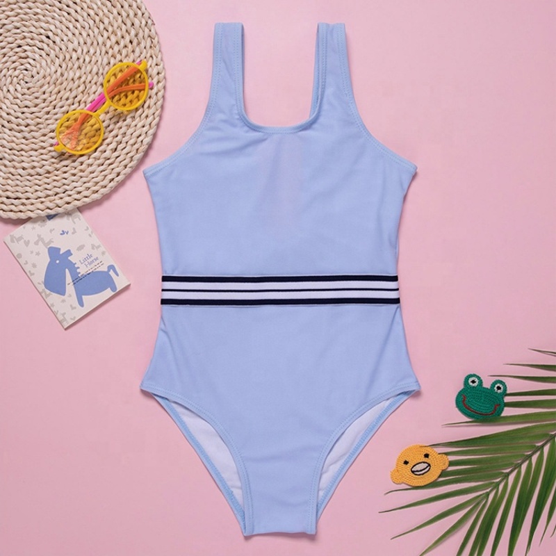 New solid grey swimsuit kids trendy beach wears dress one piece bikini