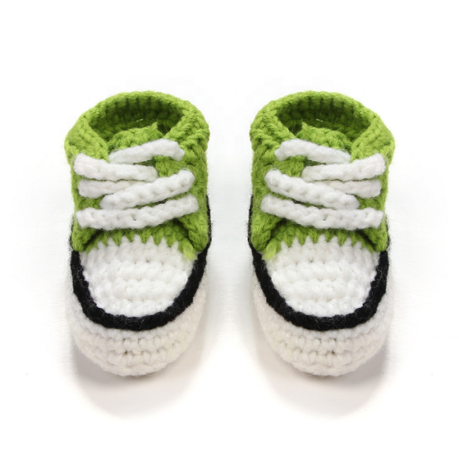 New Design Comfortable Knitted Sneakers Breathable Handcrafted Crochet Wool Baby Shoes