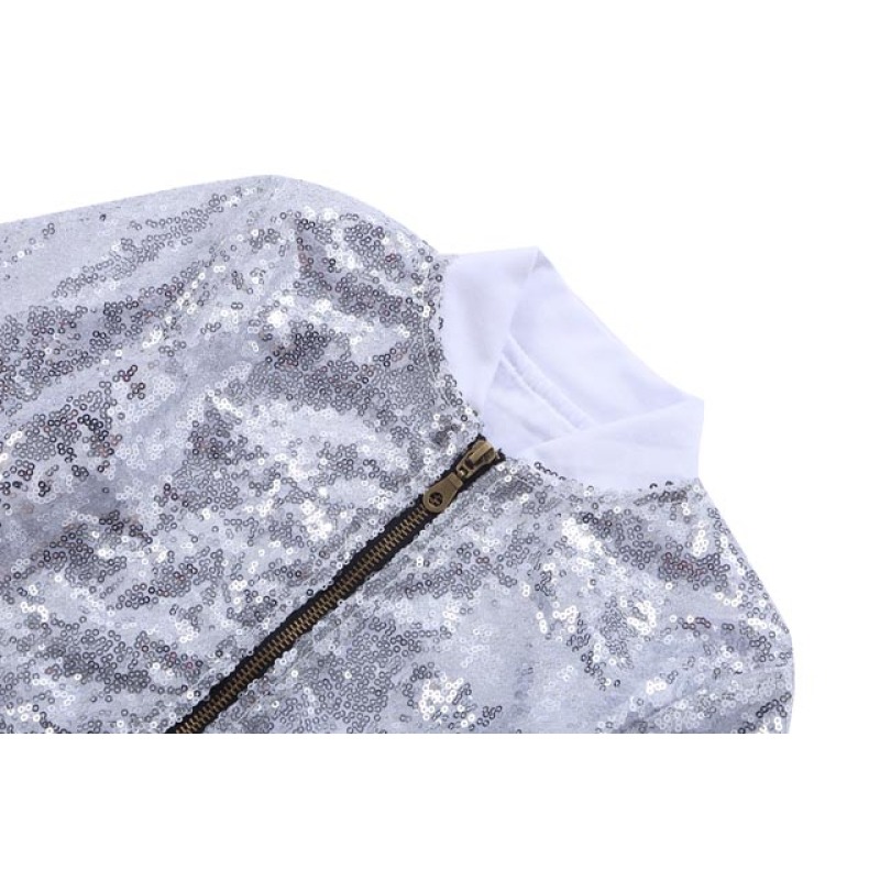 Fashionable Children Sequin Coats Long Sleeve Jackets