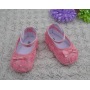 New design baby hard sole walking shoes rosette baby shoes for sale
