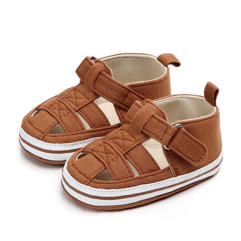 Hot saling baby shoes cotton hollow out buckle strap toddler boy sandals