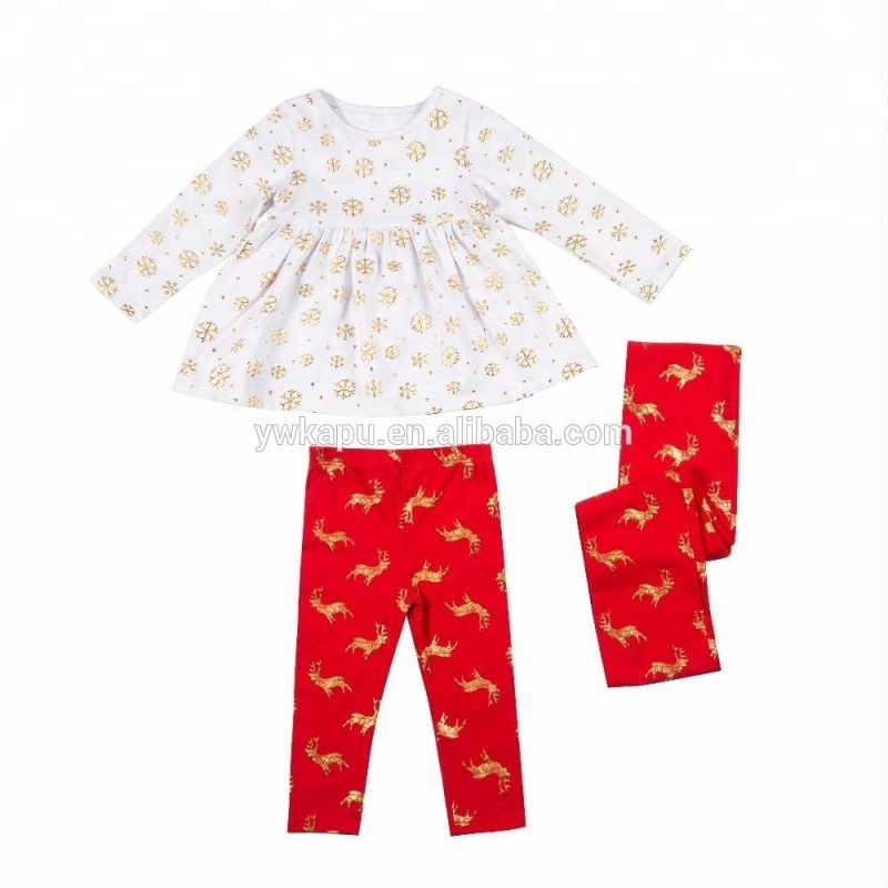 High Quality Baby Autumn Clothes Sets Girls Boutique Dresses Outfits Plain Color Ruffle Style Long Sleeve Tops +Pants