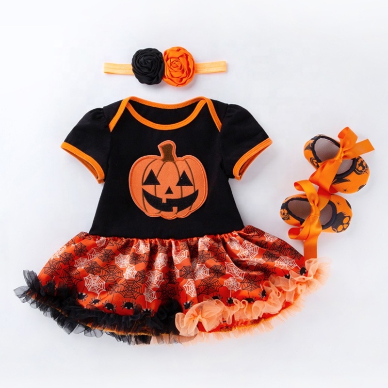 Wholesale fancy punk tutu dress 1 year pettiskirt  3 piece set baby garments clothing