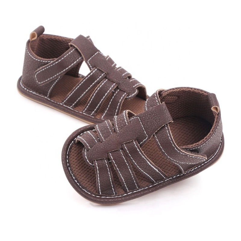 Cheap ankle-wrap baby casual shoes boys high quality leather sandals