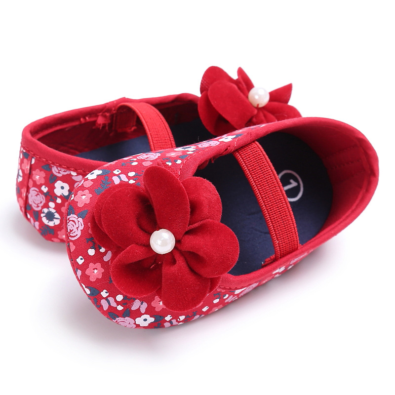 Hot Sale Boutique Cheap Flower Girls Pink Gold White Wedding Flat Shoes for Baby and Kids