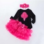 Boutique Baby Girl Birthday Onesies With Tutu Skirts And Headband 