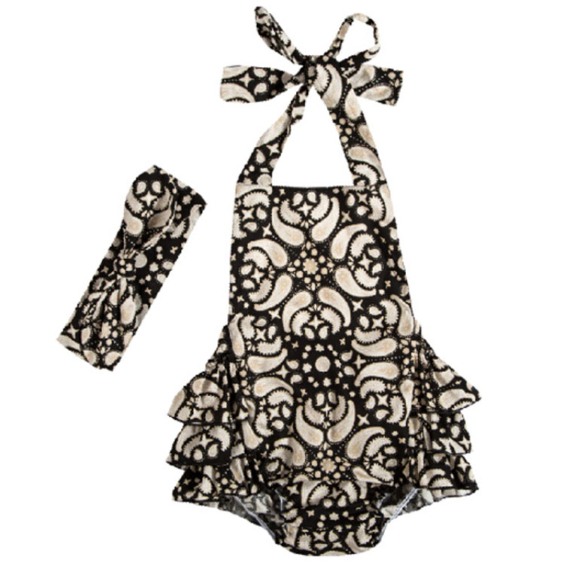 Summer Boutique Wholesale Price Importing Baby Rompers Cotton Baby Clothes with Headband Baby Girls Cotton Fabric Excellent 5pcs
