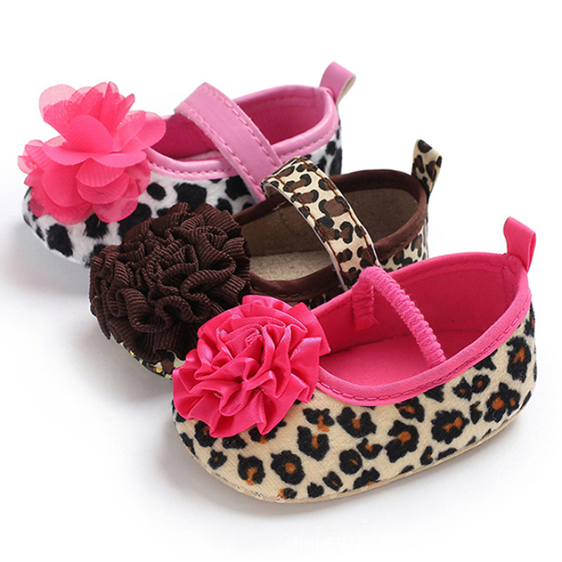 Promotional Korea Style Fancy Leopard Print Baby Toddlers Girls Shoes for Autumn and Spring