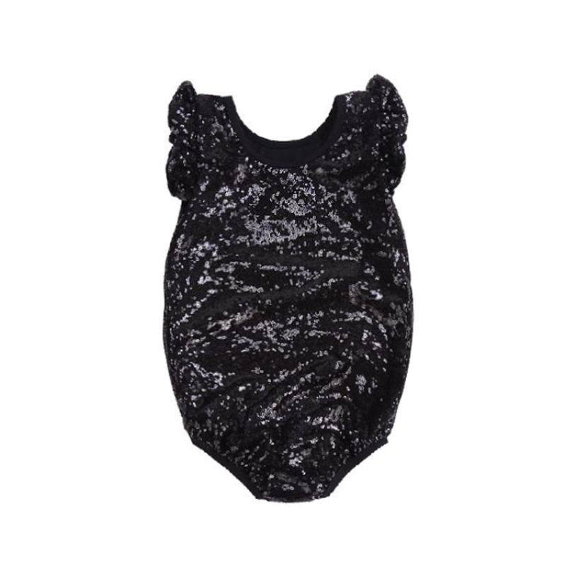 Latest kids boutique baby cotton onesie girl sequin romper baby clothes romper