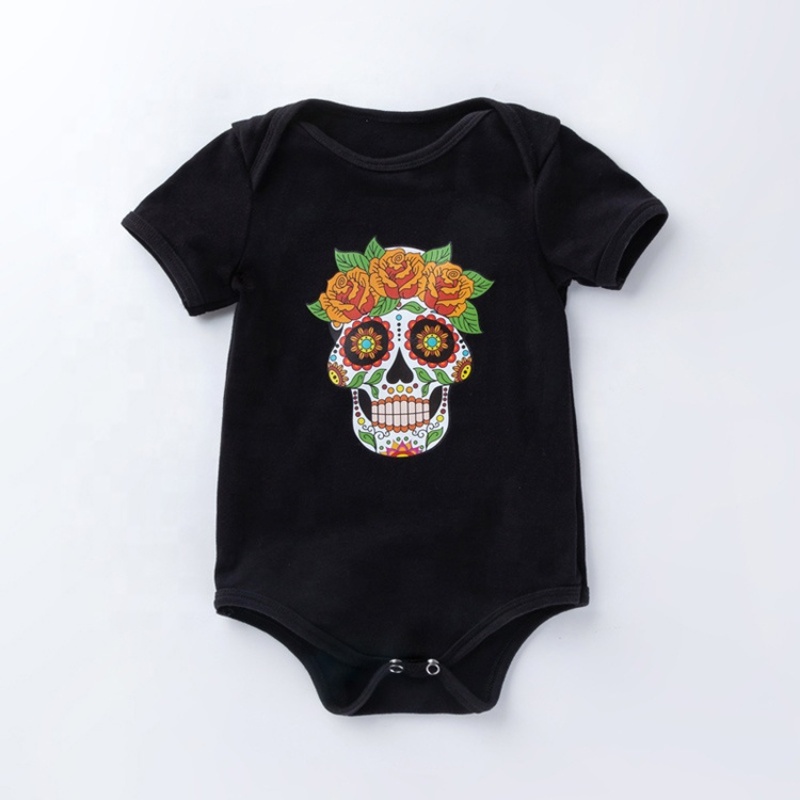 2021 black white pumpkin plaid baby clothes cotton newborn romper