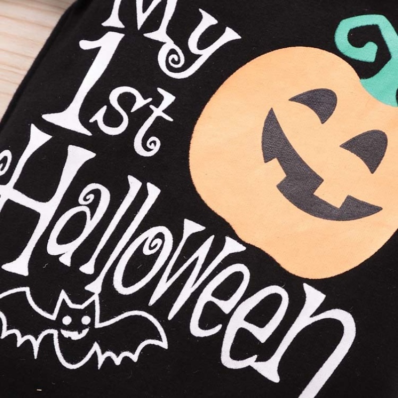Manufacturer halloween printed stylish suspender long sleeve dress designer baby girl clothes