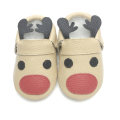 Popular Boutique Moccasin Shoes  Baby Leather Shoes  Christmas  Elk Toddler Shoes For Girl