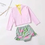 2021 summer high quality custom three piece swimsuits bikini flowers beachwear
