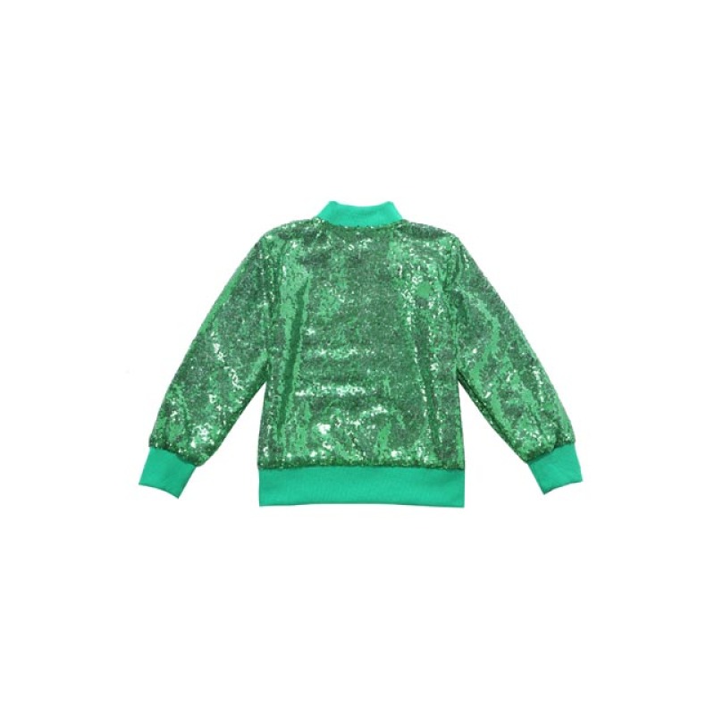 2018 Fall Children Girls Modern Green Sequin Jacket Coats