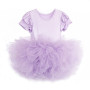 Ruffle Sleeve Cute Princess Pink Birthday Party Tutu Dance Dress For Girl