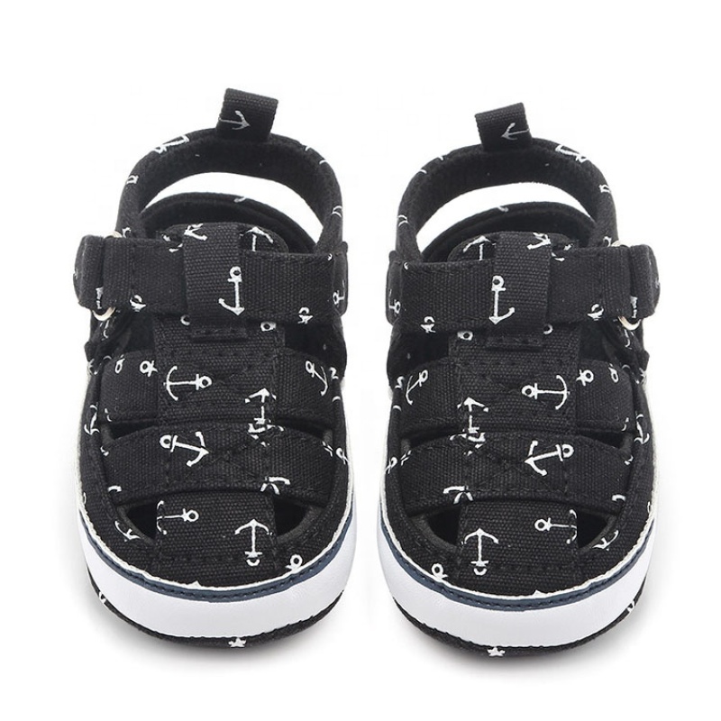 Hot saling baby shoes cotton hollow out buckle strap toddler boy sandals
