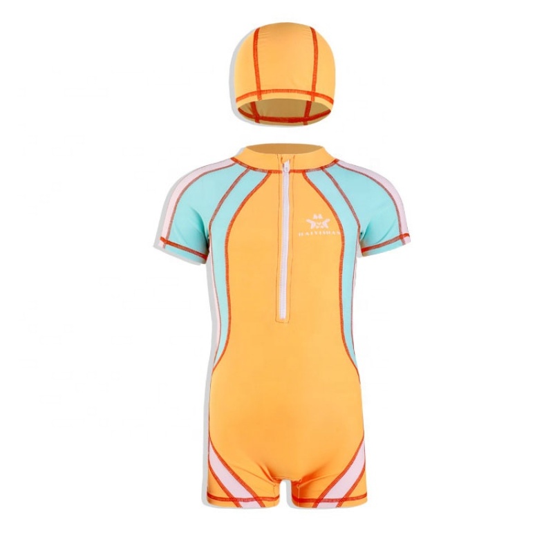 Fashion design high quality swimsuit bucket hat zipper  bodysuit swimwear