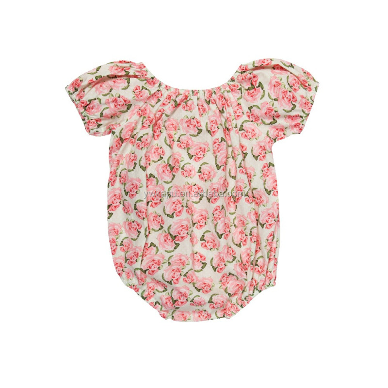 Newborn Baby Clothes Summer Baby Girls Vintage Floral Baby Girls Infant Toddlers Clothing Lace Romper