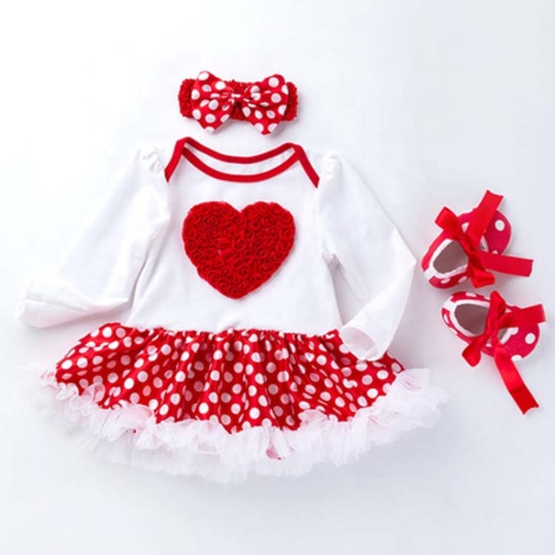 Wholesale High Quality Baby Boutique Girl Tutu Dress With Baby Shoes And Headband Outfit Set