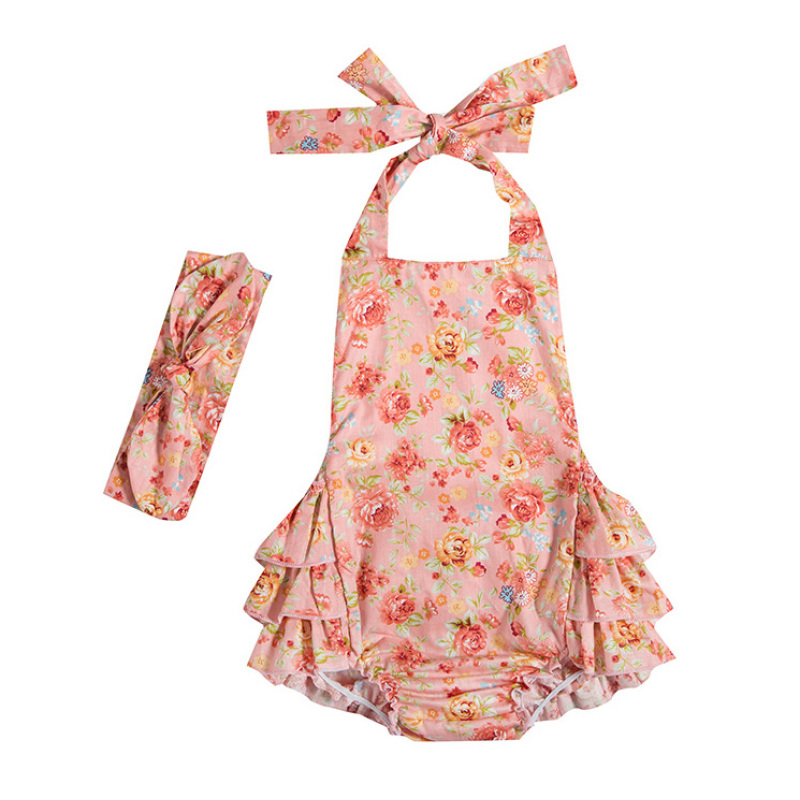 Wholesale Boho Design Cute Baby Girls Clothing Rainbow Berry Prints Clothes Sets for 3-6 Months