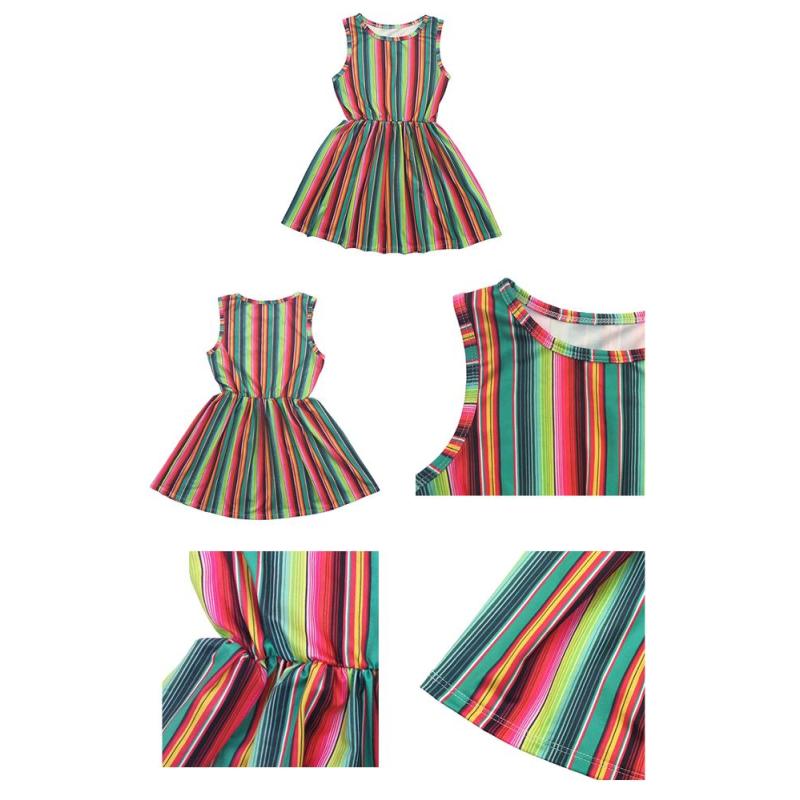 Factory Sale Children Stripe Girl Sleeveless Dresses For Summer 